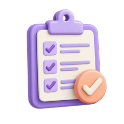A marked checklist with a tick
