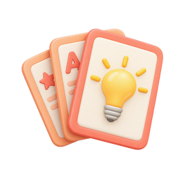 A stack of flashcards